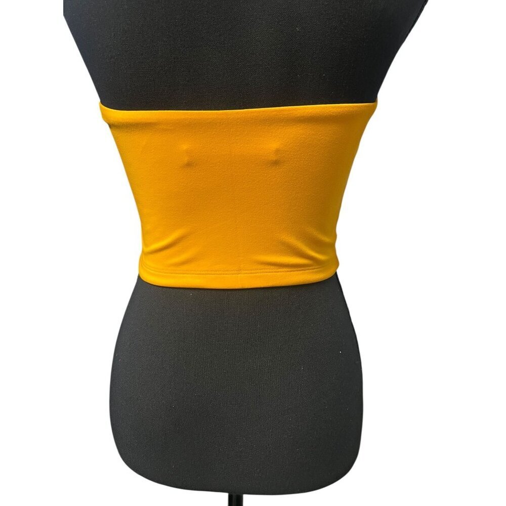 Susana Monaco Tube Top Crop Women SM Bright Orange layering stretch vacation - Picture 6 of 8
